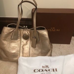 Authentic Gold Signature Coach handbag